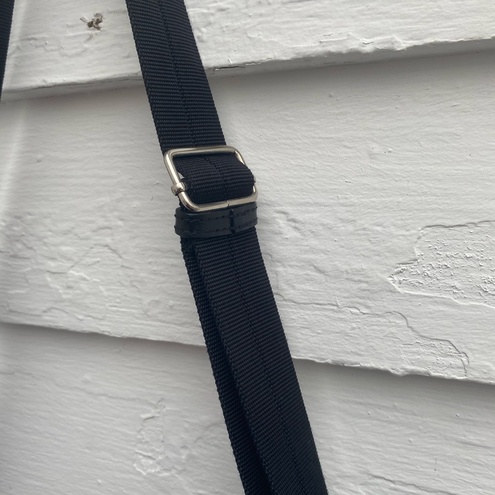 Brighton Nylon Go Go Slim Crossbody Bag Black/Brown Croc🐊 Embossed Leather Trim - Picture 16 of 16
